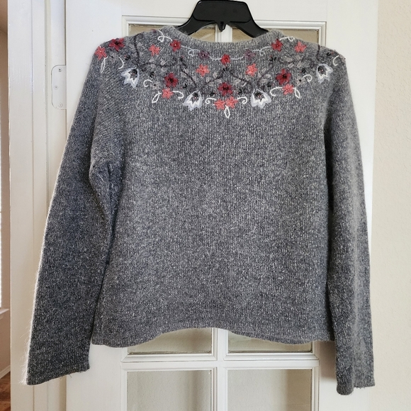 Christopher & Banks Embellished Fairycore Silk Angora Button Down Cardigan Large - Picture 3 of 12